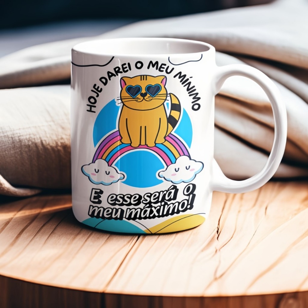 Caneca Engraçada Hoje darei o meu mínimo e esse será o meu máximo