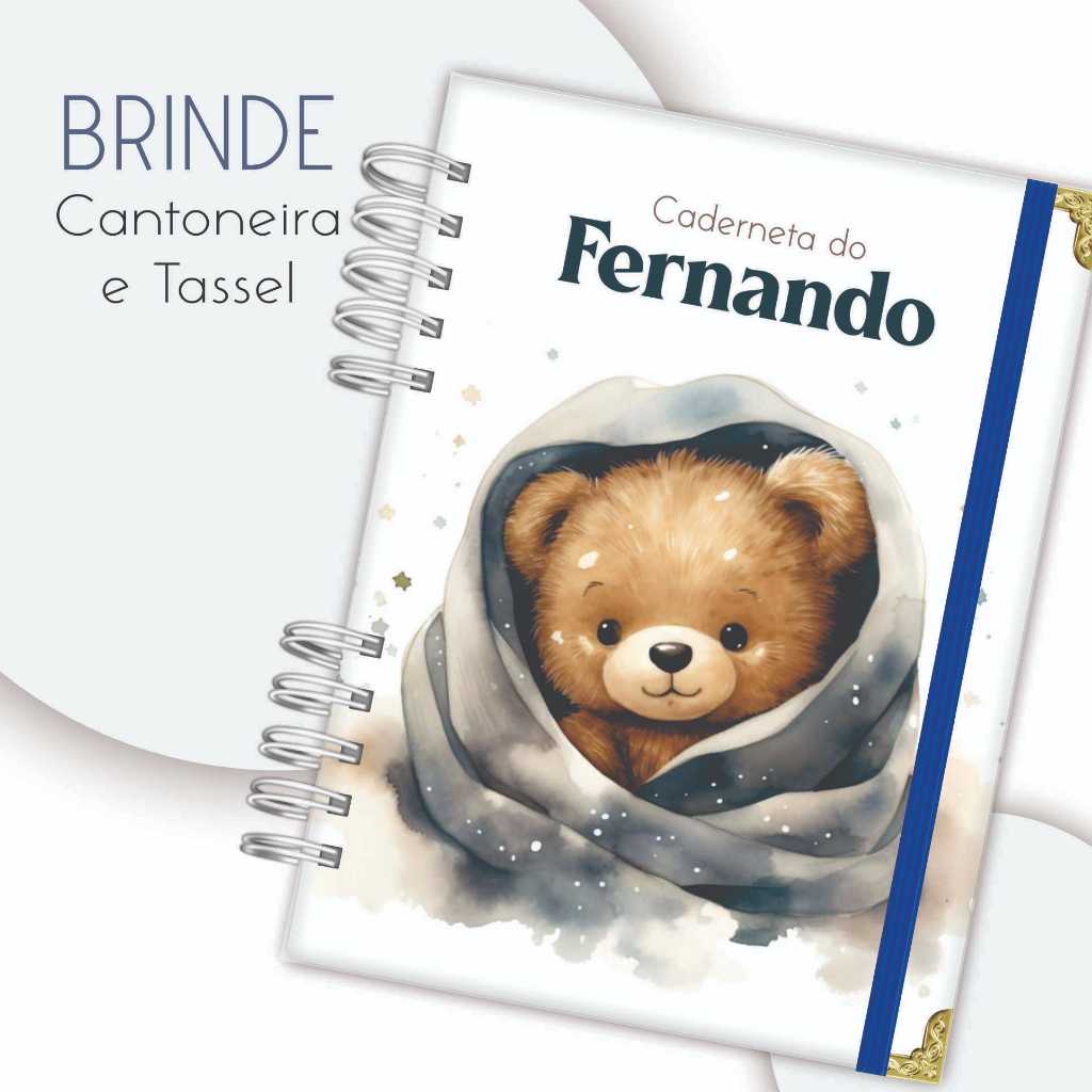 Caderneta de Vacinação | Personalizada | Menino | Várias Capas | Cantoneiras metálicas e tassel de brinde | Atualizada