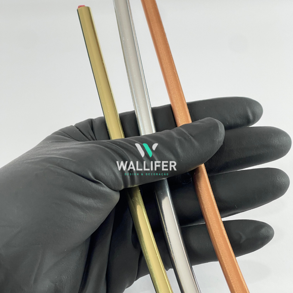 moldura de espelho autocolante metalizado de pvc 7mm com 3 metros
