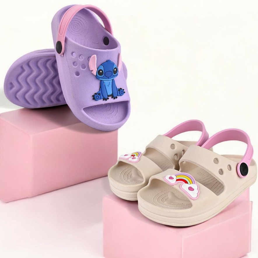 Kit 2 Pares Sandália Infantil Menina Papete Original Melky em Oferta na Shopee
