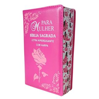 Bíblia para Mulher com Letras Hiper Gigantes Com Harpa Luxo Capa Almofada Letras Bem Grandes em Oferta na Shopee