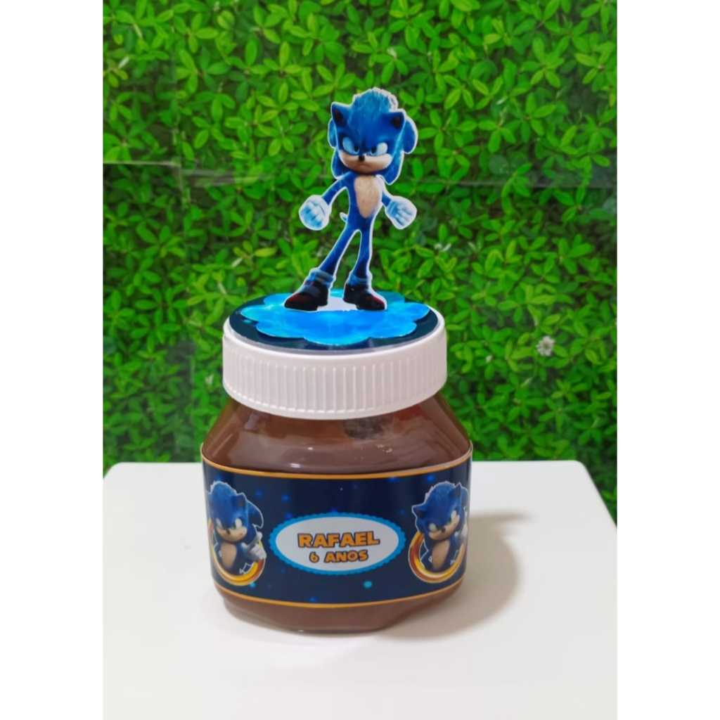 Adesivo para tampa + Apliques 3D para Tampa + Rótulo de Nutella 140g - Sonic.