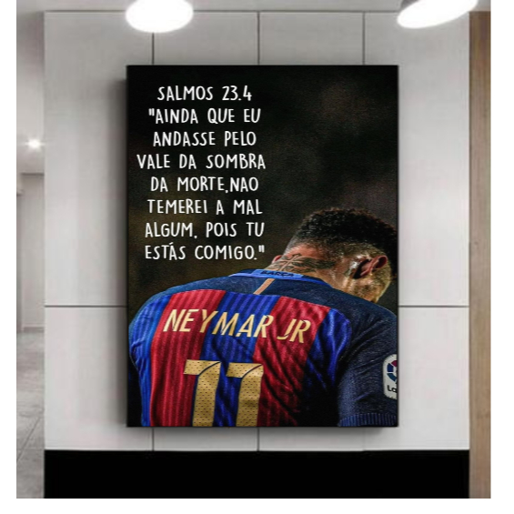 quadro decorativo neymar júnior driblador atacante melhor do mundo sala quarto em Oferta na Shopee