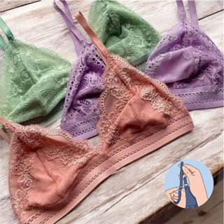 Kit 4 Sutiã De Renda Sem Bojo Com Forro com regulagem Tipo Top Com Elástico em Oferta na Shopee