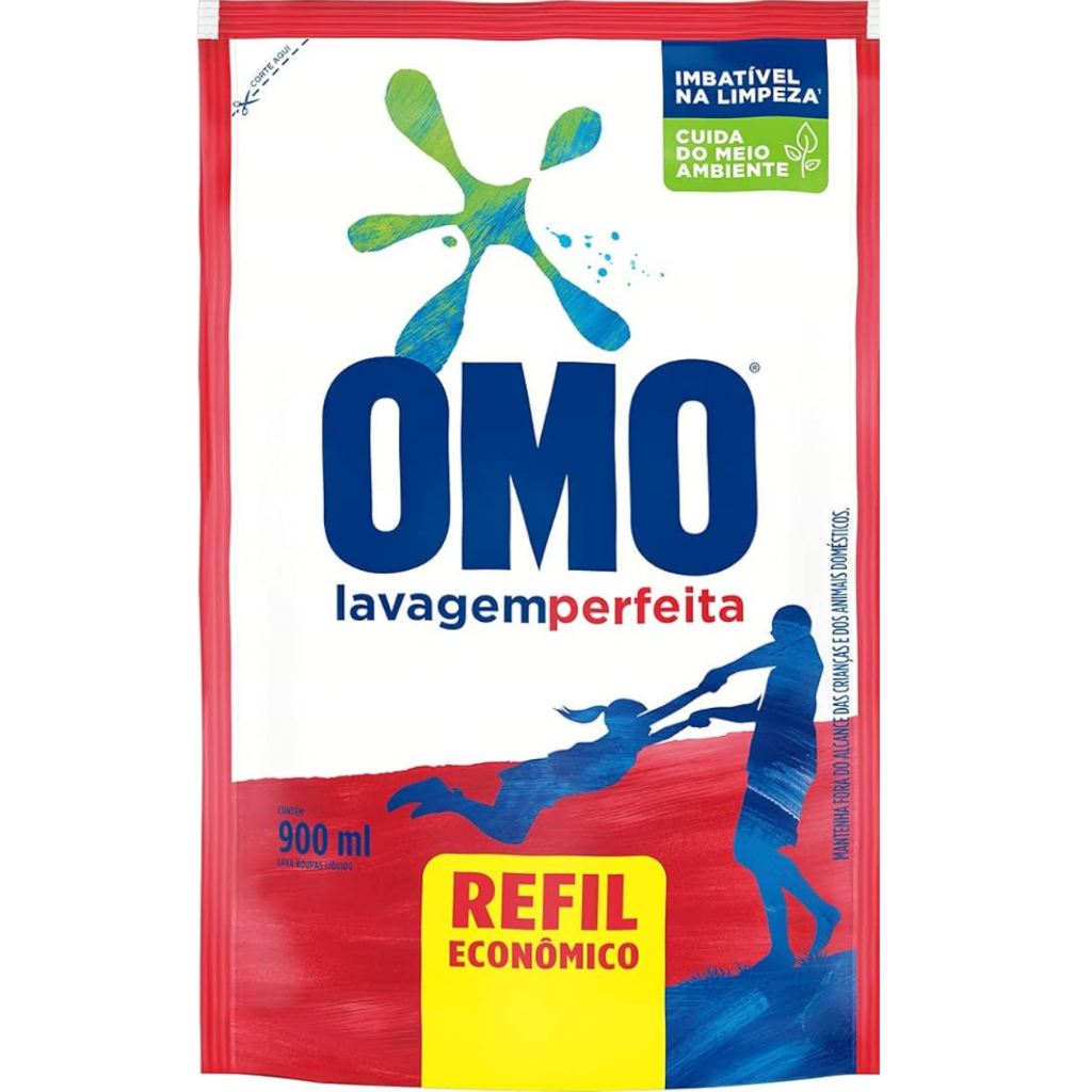 OMO Sabão Líquido Refil Omo Lavagem Perfeita Refil 900Ml