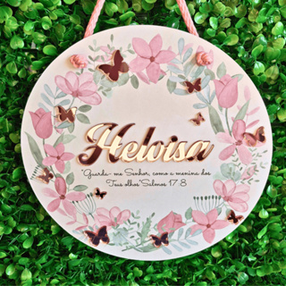 Guirlanda Enfeite Placa Porta Maternidade Borboleta Floral Flores Nome Personalizado 3d em Oferta na Shopee