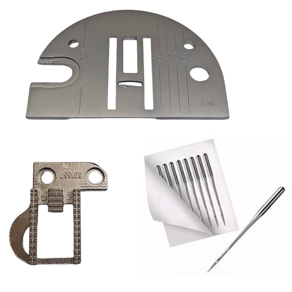 Chapa Dente Serrilha 6MM Maquina Costura Singer Facilita Zig Zag + Agulha