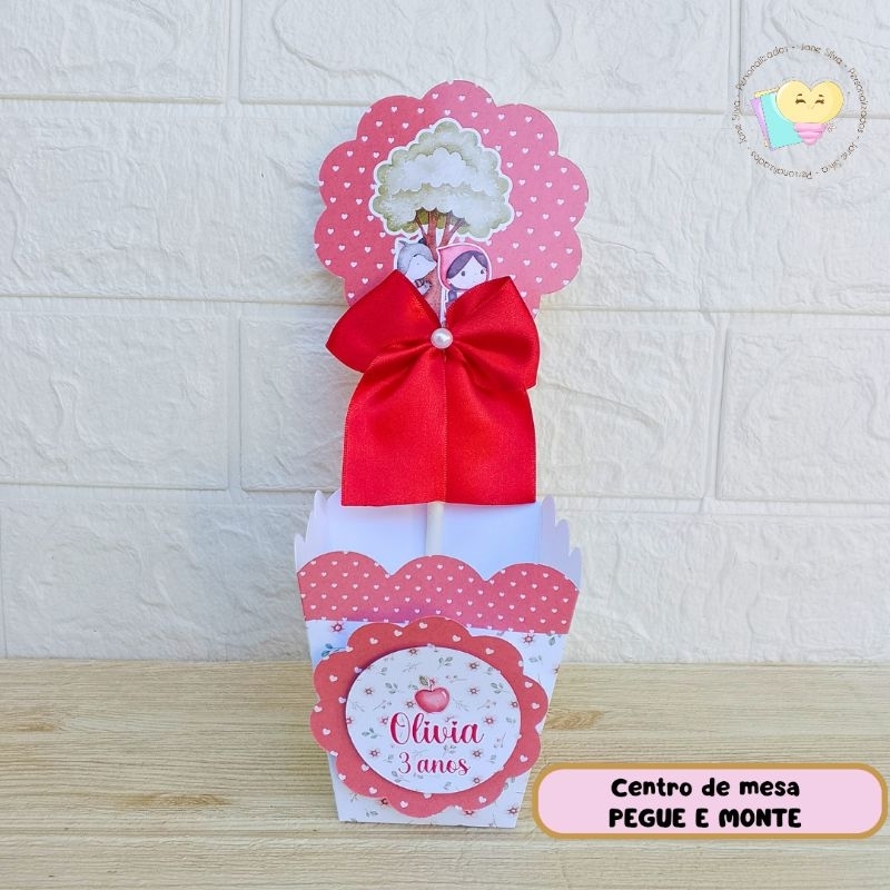 Centro de Mesa Chapeuzinho Vermelho - Personalizados - Lembrancinha - Festa Infantil - Aniversário / PEGUE E MONTE