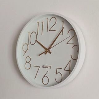 Relógio Parede Branco com Números Grandes Dourados ou Pretos Elegante e Decorativo em Oferta na Shopee