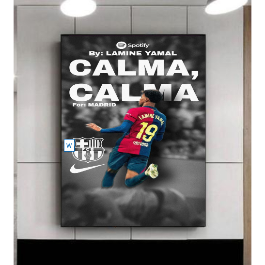 quadro decorativo Lamine Yamal Barcelona comemoração contra o real Madrid