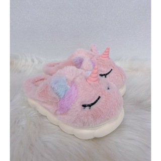 Pantufa de Pelúcia Unicórnio Menina Infantil Fofinho Confortável Forrado Inverno Com Solado Antiderrapante em Oferta na Shopee
