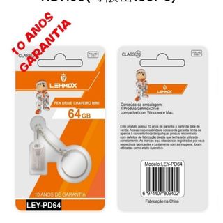 KIT 5 Mini Pendrive original 4GB/8GB/16GB/32GB/64GB/128GB Modelo Chaveiro Metal Usb 2.0