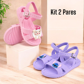 Kit 2 Pares Sandália Infantil Menina Confortável Antiderrapante Moda Verão em Oferta na Shopee