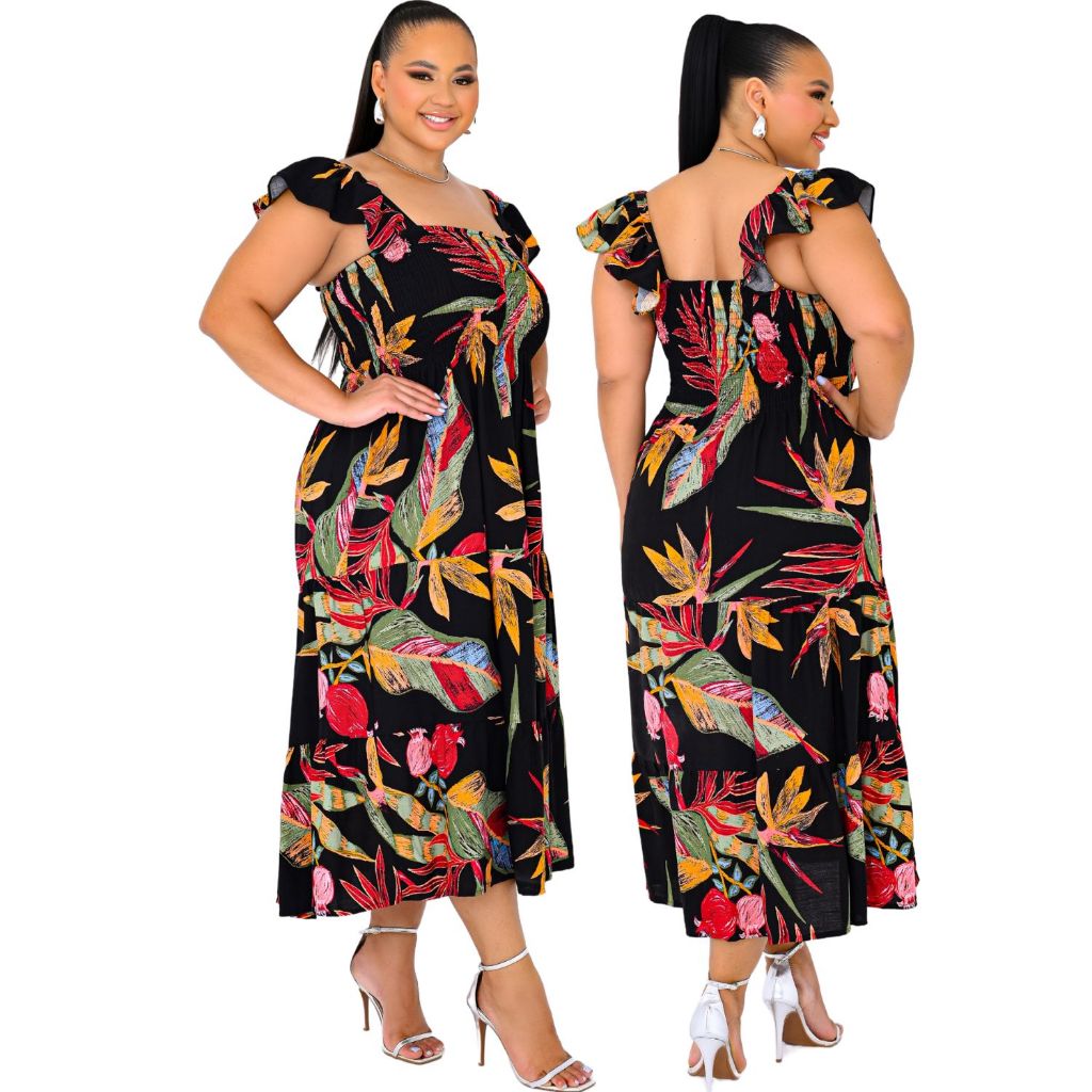 Vestido Plus Size Midi moda evangélica Modelagem ampla Linha Premium Sofia