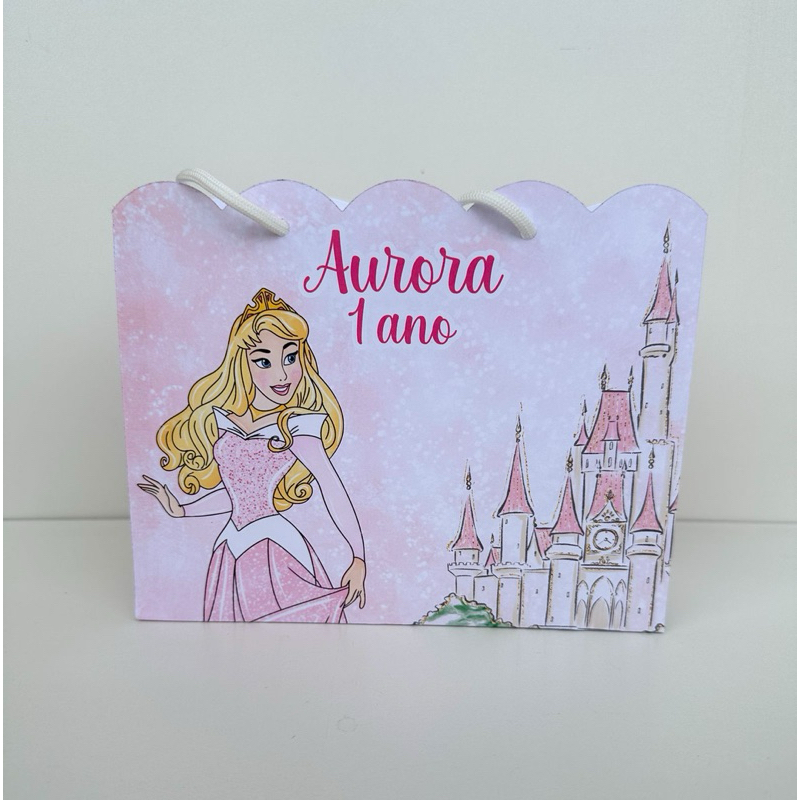Sacolinha Princesa Aurora Aquarela Personalizada Pegue e Monte Lembrancinha (Informe Nome e idade no chat)