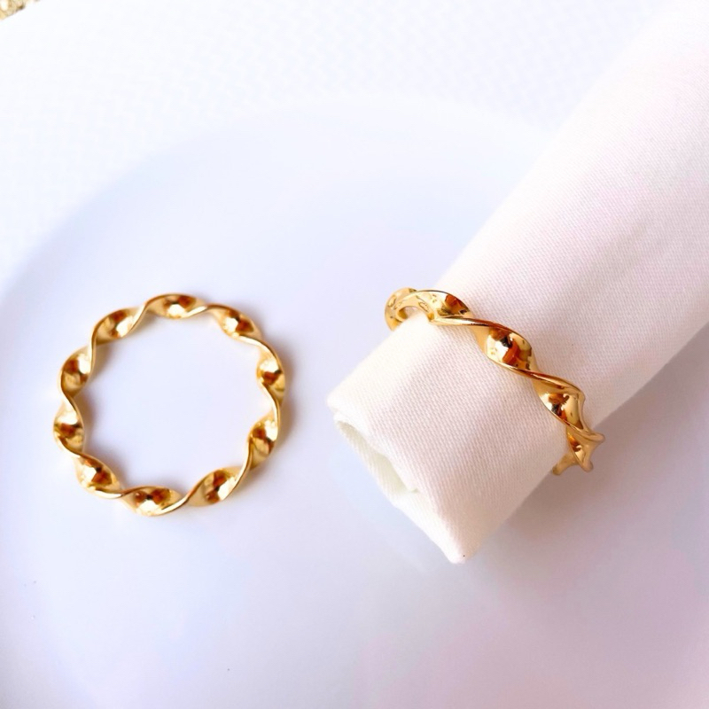 Kit 06 ou 12 Anel Argola Porta Guardanapo Casamento Mesa Posta Trançado em Oferta na Shopee