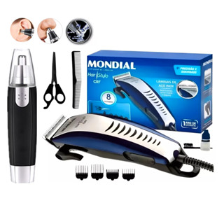 Kit Máquina Para Corta Cabelos E Barba Mondial + Aparador Nasal Nariz e Orelha em Oferta na Shopee