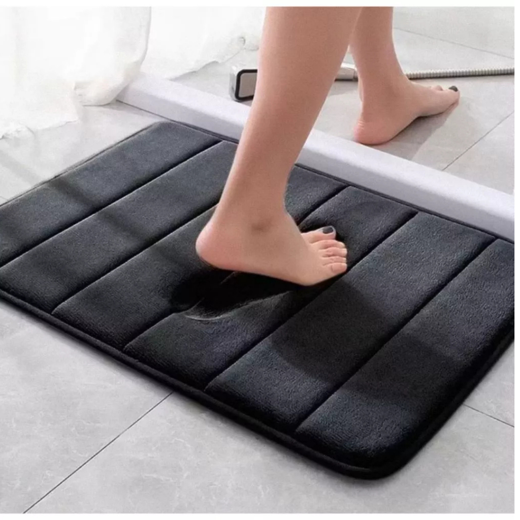 Tapete Soft Macio Antiderrapante  Super Absorvente Banheiro Sala e Quarto/Preto