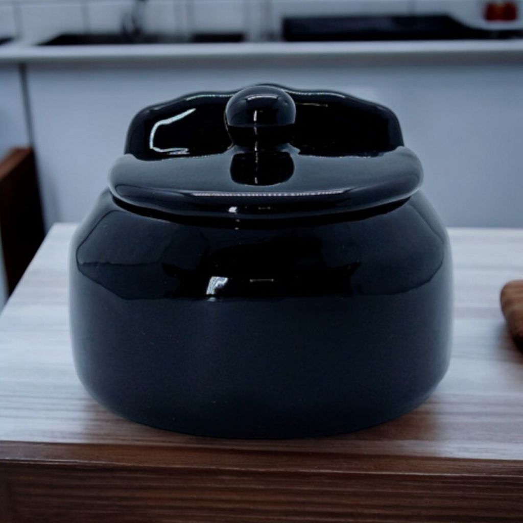 Saleiro com Tampa Em Cerâmica de parede Mesa Porta Sal De Louça Temperos várias cores em Oferta na Shopee