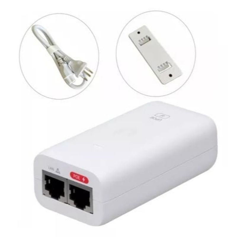 Fonte 24v PoE Ubiquiti com suporte a PoE passivo modelo gp-a240-050g, Gigabit AC, com cabo de energia no padrão BR