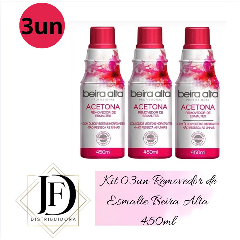Kit 03un Removedor de Esmalte Beira Alta 450ml