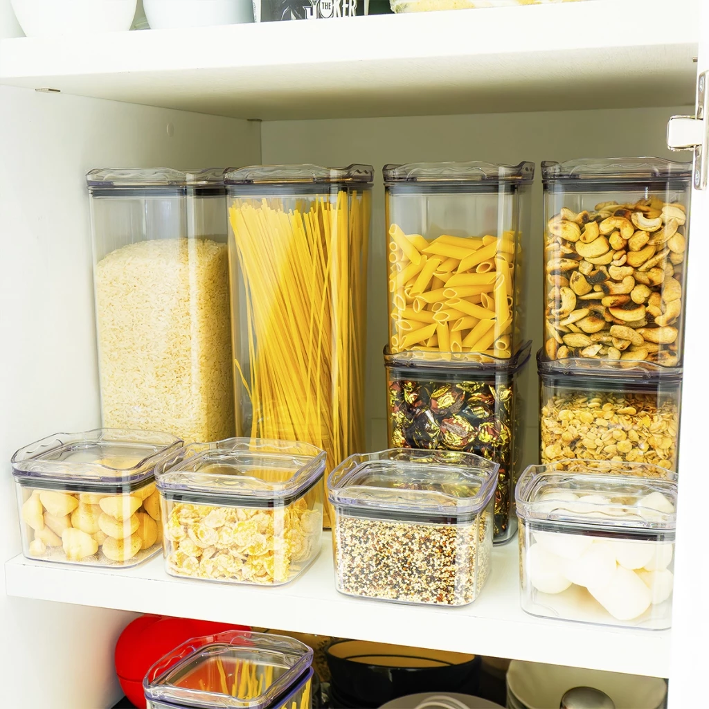 Conjunto de Organizadores Pote Hermético Empilhável em Acrílico Organizador para Alimentos — imagem 1