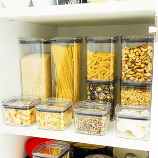 Conjunto de Organizadores Pote Hermético Empilhável em Acrílico Organizador para Alimentos em Oferta na Shopee