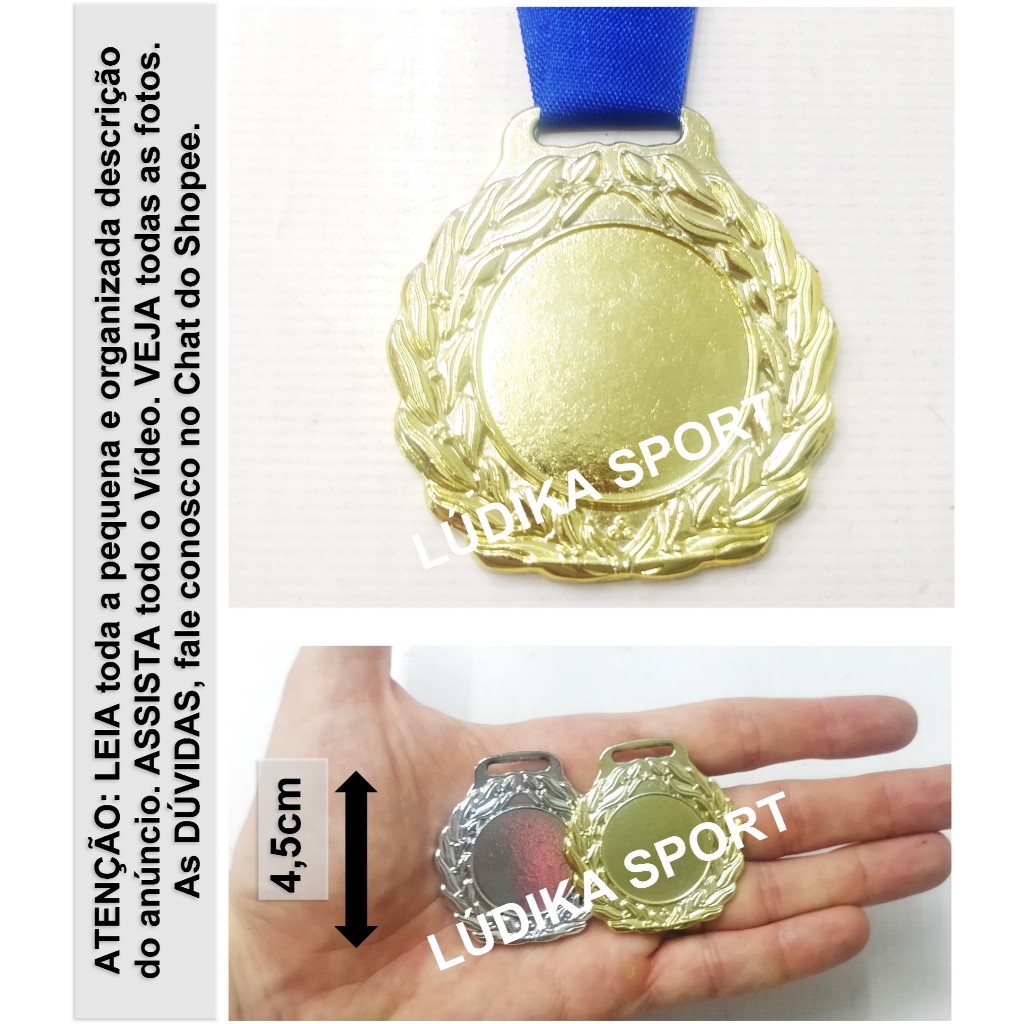 1 a 6 Medalha 4,5cm Modelo C7 Metal {Personalizo} Futsal Kairós Batalha Bíblica Sinuca Aniversari