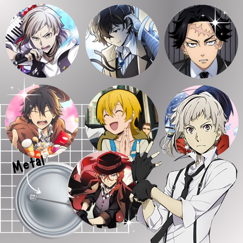 Bottons Bungō Stray Dogs! - Kit 4 Botton Colecionável 3,7cm em Oferta na Shopee
