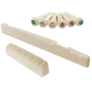 Kit NUT e Rastilho em Osso para Violão Aço + Pinos para Ponte Violão Madre Perola em Oferta na Shopee