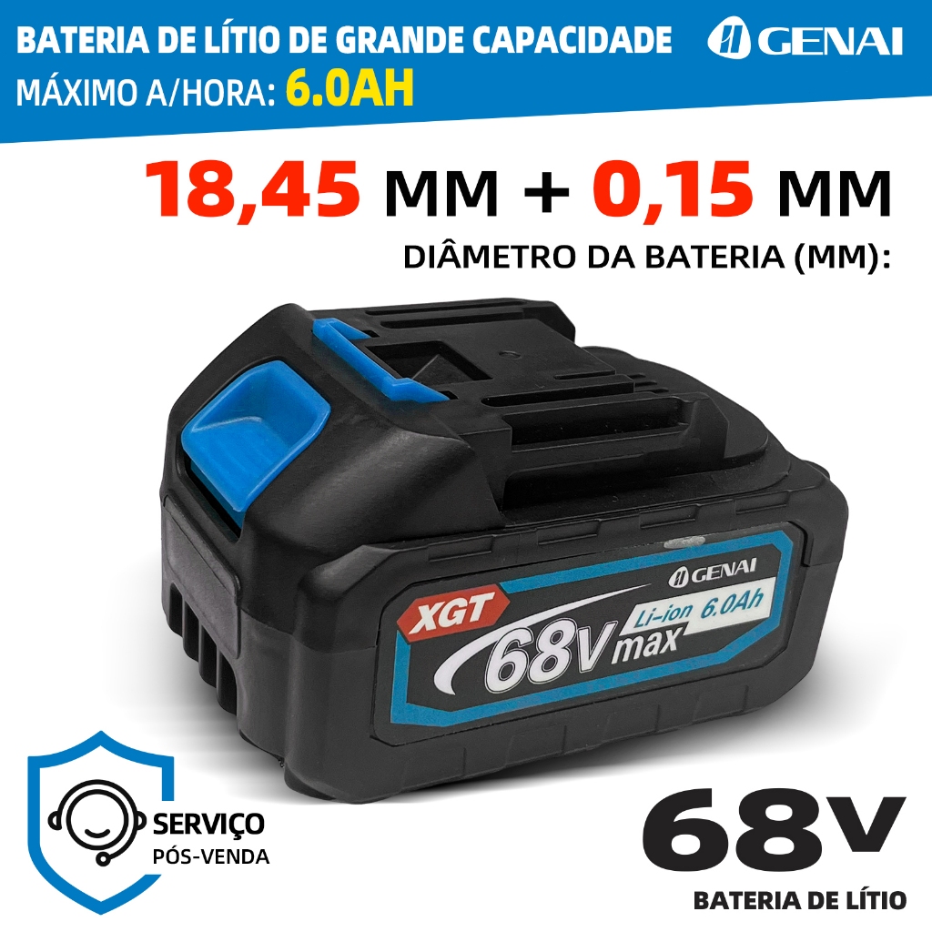 Bateria Li-inon 68v 6000mah 6.0Ah Makita Motosserra Parafuradeira Bateria em Oferta na Shopee