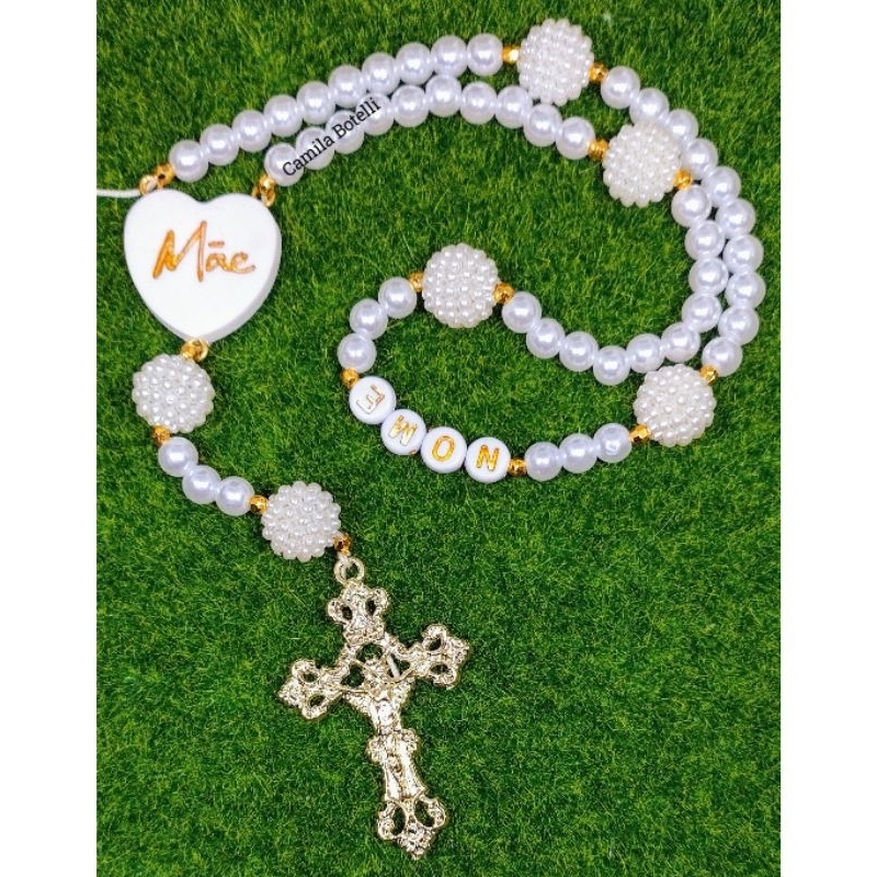 terço personalizado familiares - entremeio feito com biscuit - várias opções em Oferta na Shopee