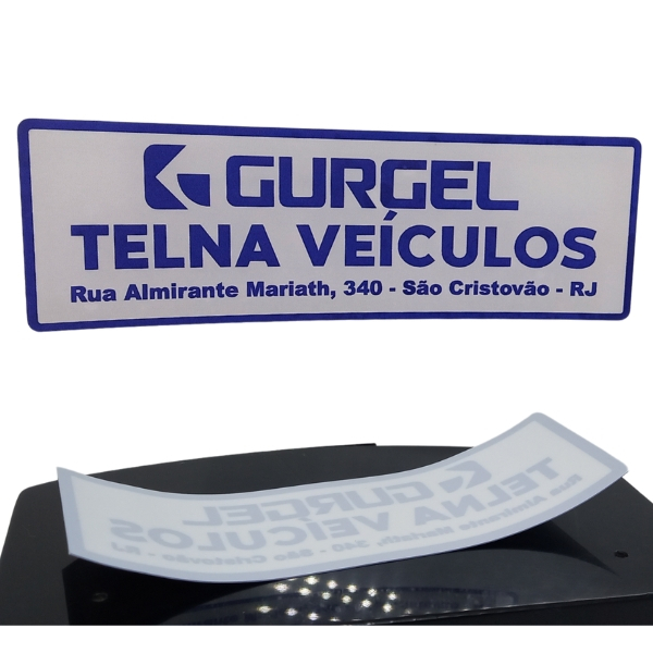 ADESIVO CONCESSIONÁRIA GURGEL TELNA VEÍCULOS / ADESIVO DECORATIVO DE ÉPOCA