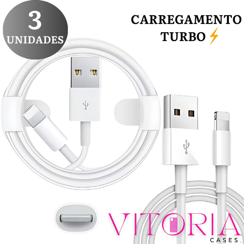 Cabo De iPhone Lightning Carregamento Rápido Turbo USB 1 Metro