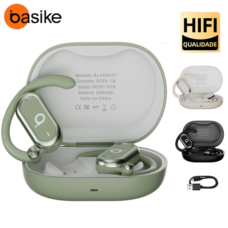 Basike Fone de Ouvido Sem Fio HiFi Ba-FON157 ArcBuds - Cancelamento de Ruído ANC - Bluetoo...