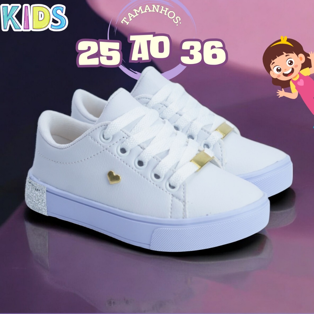 Tênis Feminino Infantil Conforto e Estilo Escolar 25-36 Envio Imediato em Oferta na Shopee