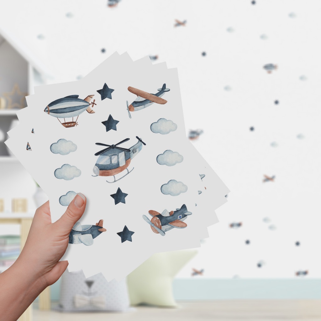 Adesivo De Parede Decorativo Infantil Avião Quarto Menino Aviãozinho em Oferta na Shopee