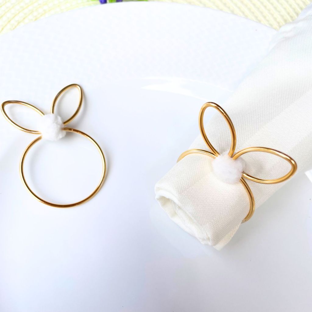 Kit 06 ou 12 Anel Porta Guardanapo Argola  Mesa Posta Páscoa Coelho Metalizado em Oferta na Shopee