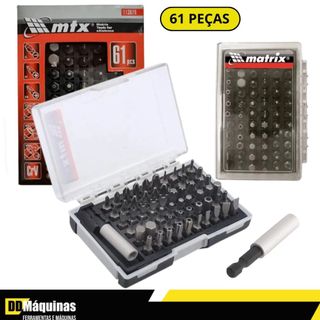 Jogo de Bits e Ponteiras 25 mm com 61 Peças + Estojo - Mtx em Oferta na Shopee