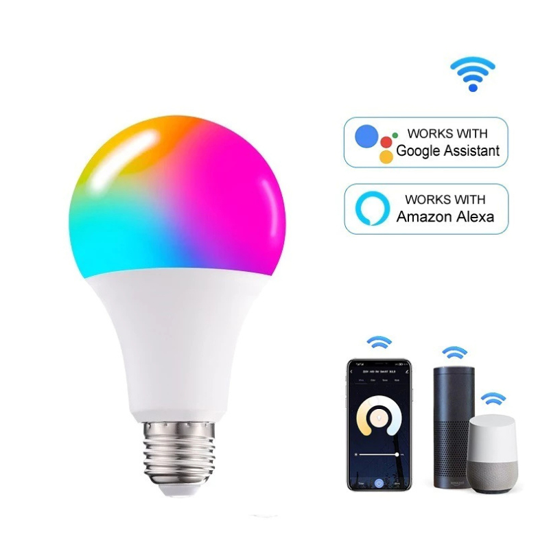 Lâmpada 15W Inteligência Rgb Smart Tuya Para Alexa Google Assistente Luz Casa Decoração Apartamento