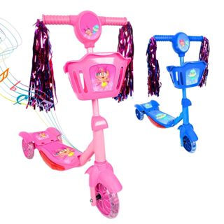 Patinete Infantil 3 Rodas com Led Som e Cesta Menino Menina em Oferta na Shopee