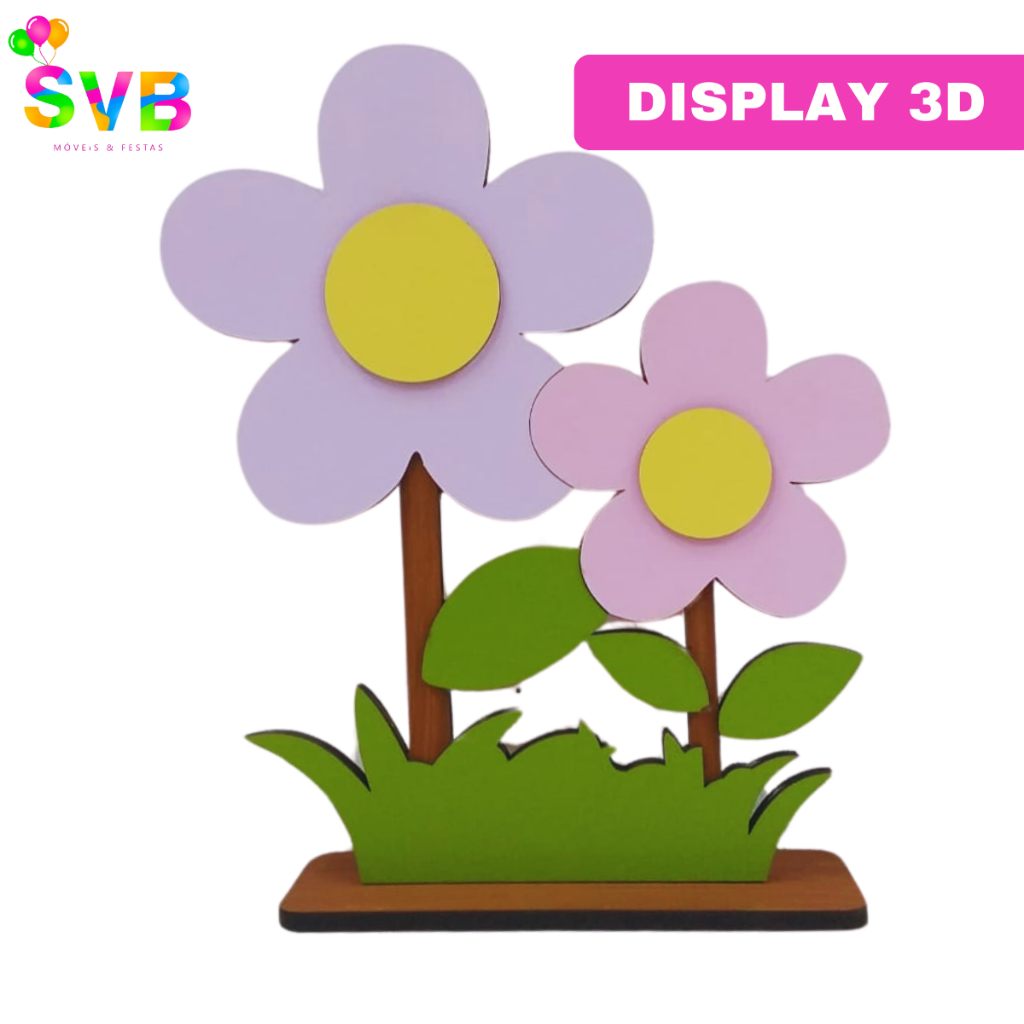 Flor Dupla Display Mdf Mesa Decoração Jardim Encantado Festa Infantil em Oferta na Shopee