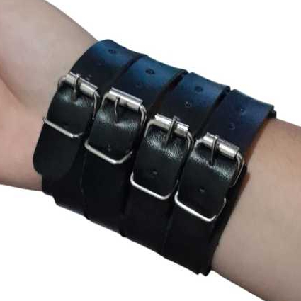 Bracelete Couro 1/2/3/4 Fivelas - Johnny Deep Depp - Punk Rock Morro Preta Marrom Gotica em Oferta na Shopee