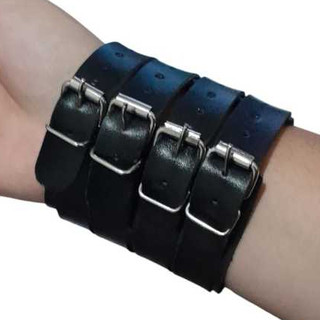 Bracelete Couro 1/2/3/4 Fivelas - Johnny Deep Depp - Punk Rock Morro Preta Marrom Gotica