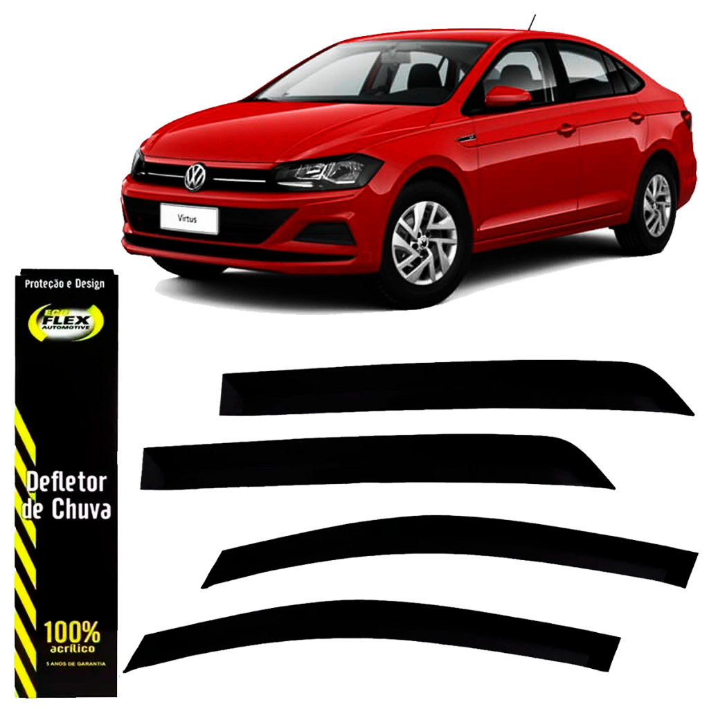 Calha De Chuva Defletor Virtus 2018 A 2025 4 Portas inteiriça em Oferta na Shopee