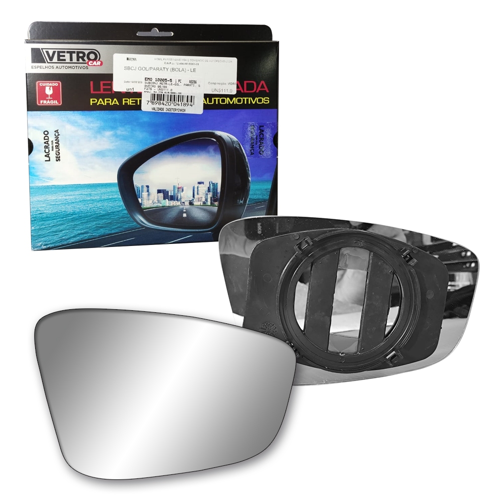 Lente com Base Espelho Retrovisor Gol Voyage Saveiro 2009 a 2012 Subconjunto