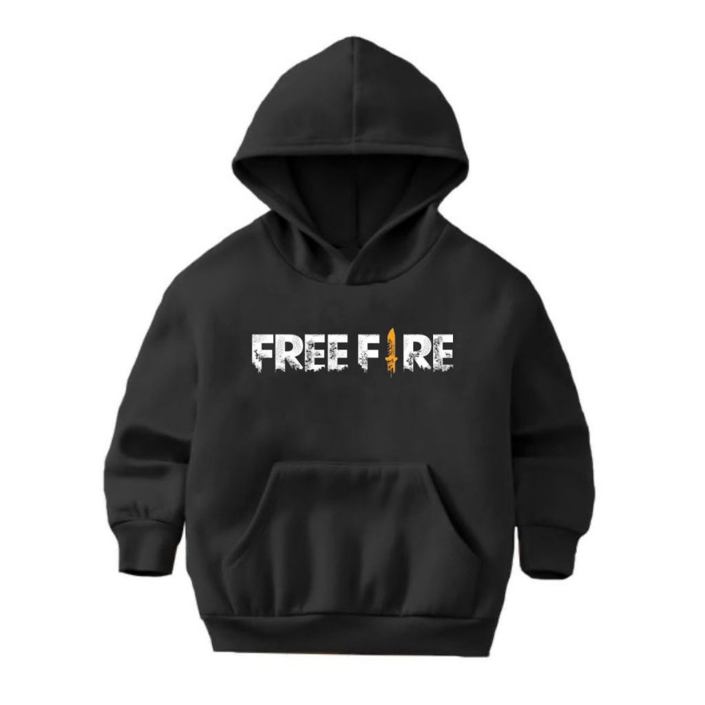 Moletom Infantil Masculino Free Fire Gamer Com Capuz e Bolsos Blusa De Frio Infantil Estampada