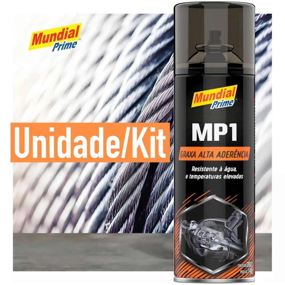 Kit Graxa Alta Aderência em Spray MP1 (Und/Kit) c/ 100 ou 300ml MUNDIAL PRIME