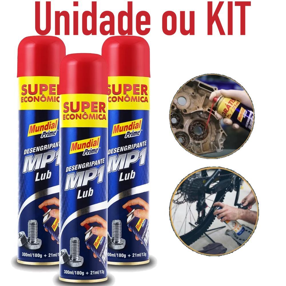 Desengripante LUB MP1 Anticorrosivo em Spray  (Und/Kit) c/ 321ml MUNDIAL PRIME em Oferta na Shopee