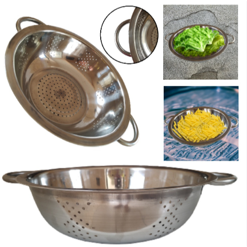 Escorredor De Alimentos Inox Promoção 25 cm Macarrão Legumes Frutas Multifuncional